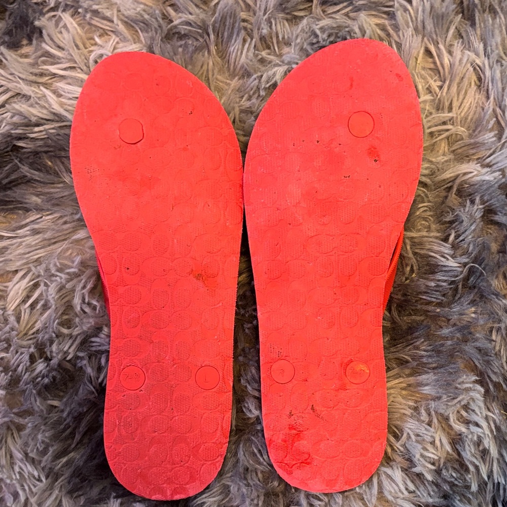 Coach Alessa Striped Flip Flops with Logo Emblem – Women’s 7–8 - Picture 3 of 3